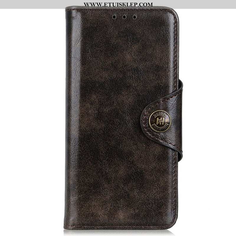 Etui Folio do Samsung Galaxy M23 5G Patentowy Guzik Z Imitacji Skóry Khazneh